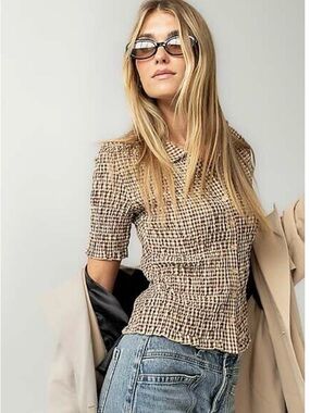 Bohme Connie Gingham Smocked Blouse